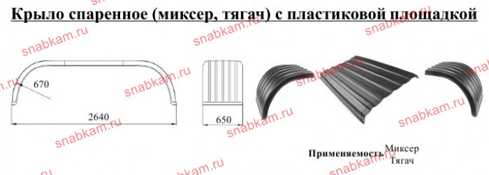 Крыло спаренное (на одну ось) пластик-пластик (из 3-х наименований) на 5490 15301