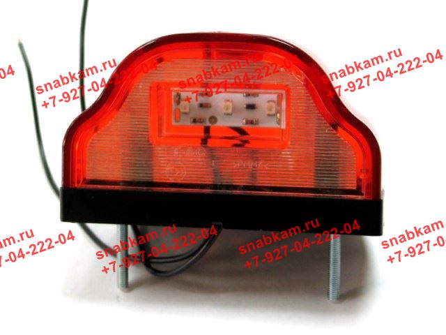 Фонарь освещения номерного знака светодиодный (красный) ПН-0102 / LED / 12-24Вт